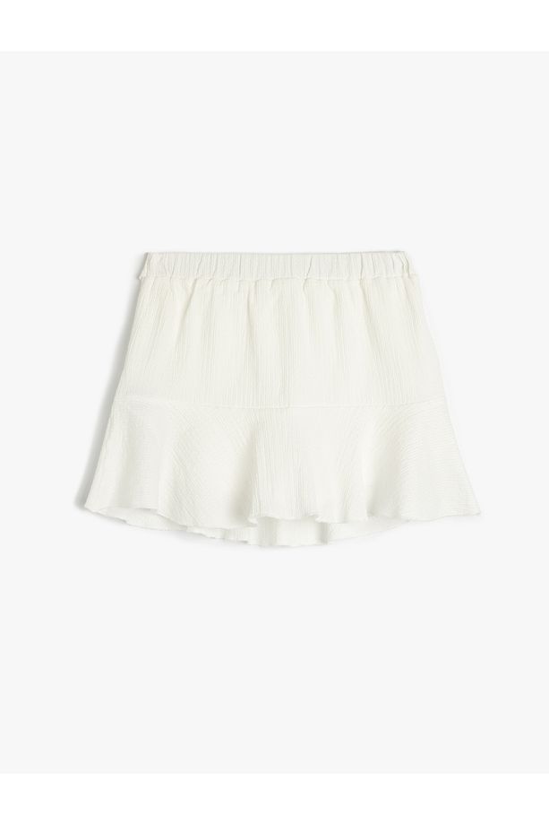 Fırfırlı Beli Lastikli Basic Şort Etek - 2
