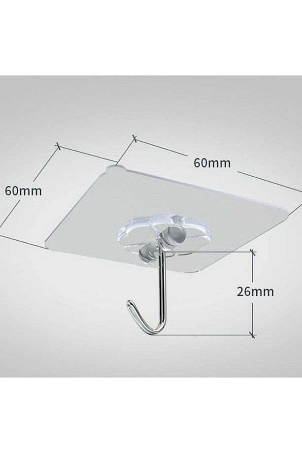 Pratik 12 Adet Güçlü Şeffaf Duvar Askısı Askılığı Yapışkan Kancalı Mutfak Banyo Askı - 7