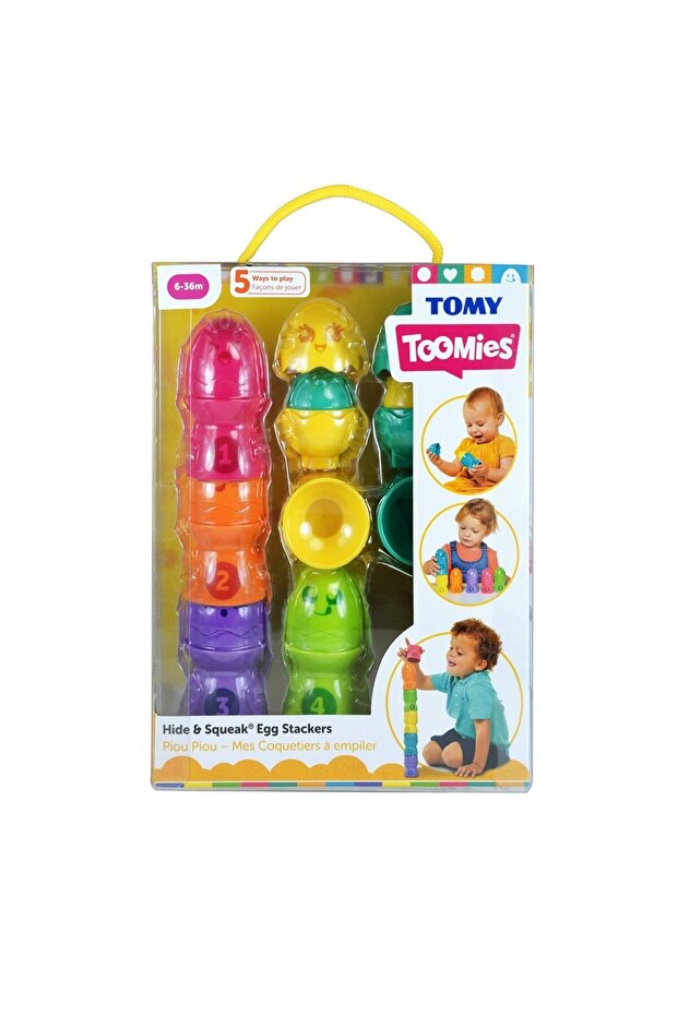 73083 Tomy, Hide and Seek Egg Tower Set, 6-36 Months