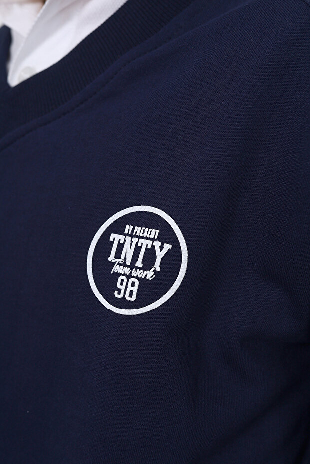 سويت شيرت بنمط المدرسة للأولاد - 3