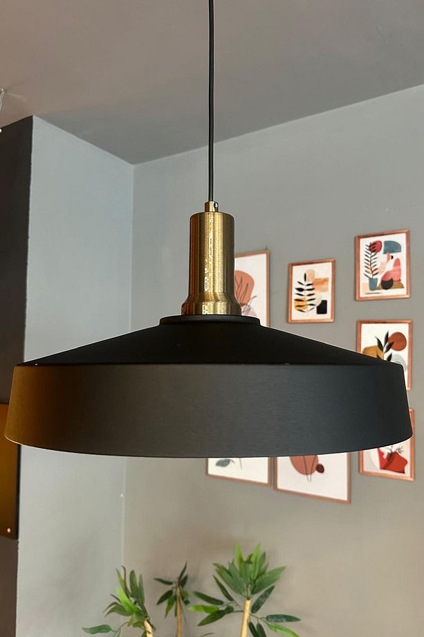Açe Siyah Tekli Eskitme Fener Başlık Avize Retro Sarkıt Ofis Showroom Salon Mutfak Avizeleri - 3