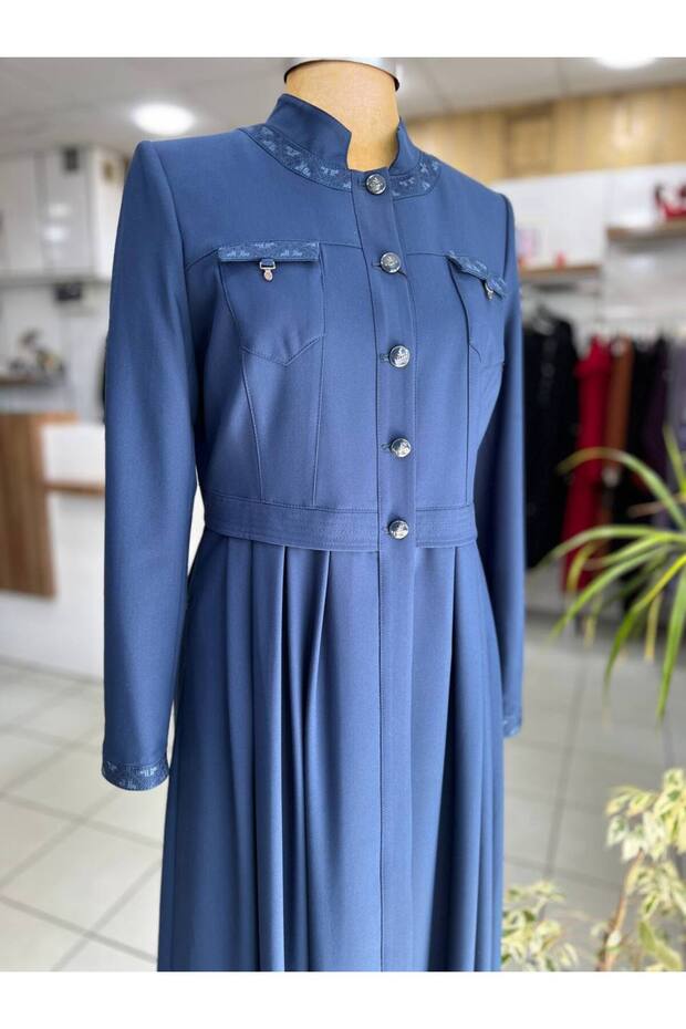 Pile Detaylı Pardesü - 4