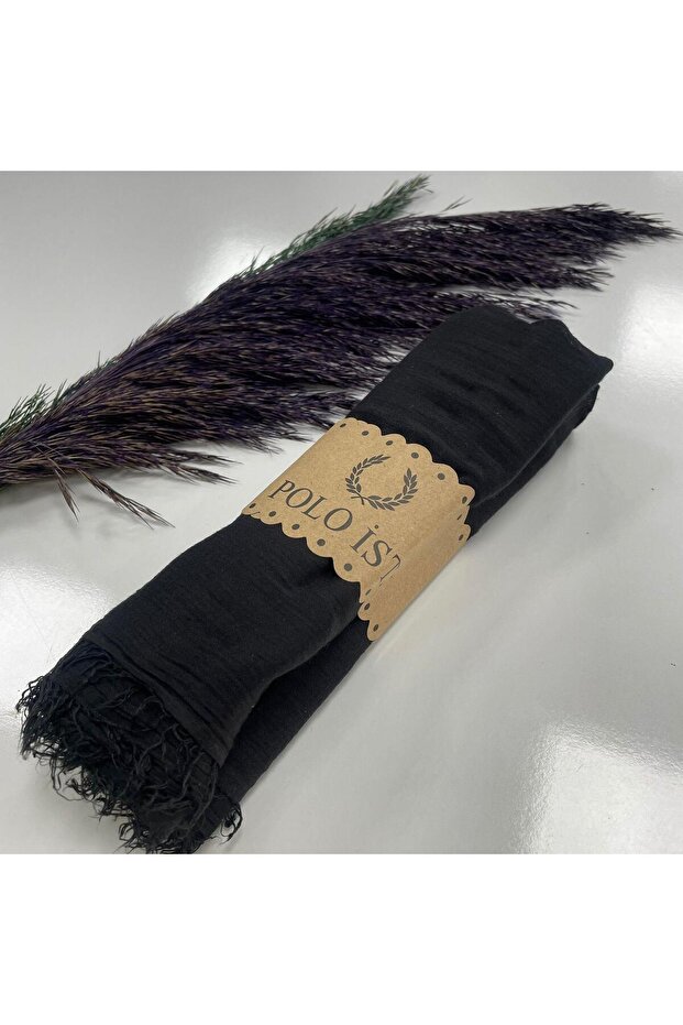 Black Polo Ist. Line Wrapped Shawl - Lbr01
