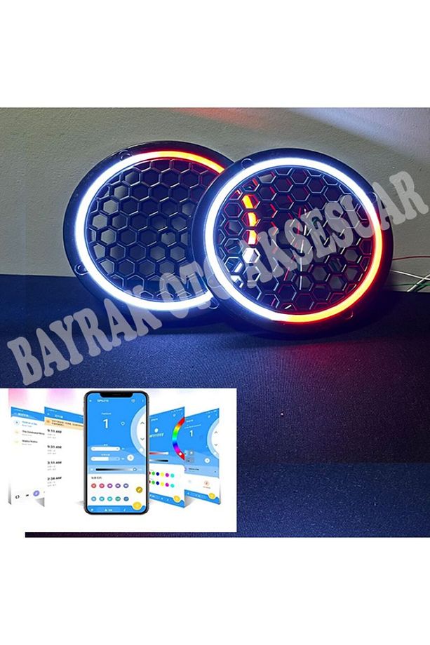 16CM Pixel Kayar Ledli Midrange Kapağı Bluteooth Alıcılı Telefon Kontrollü Neon Pixel Midrange - 8