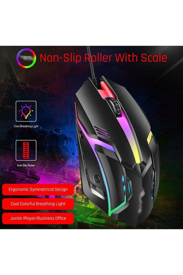 Rgb Led Işıklı Q Klavye Mouse Seti Rainbow Aydınlatmalı Gaming Oyuncu Klavye Mouse Seti - 5