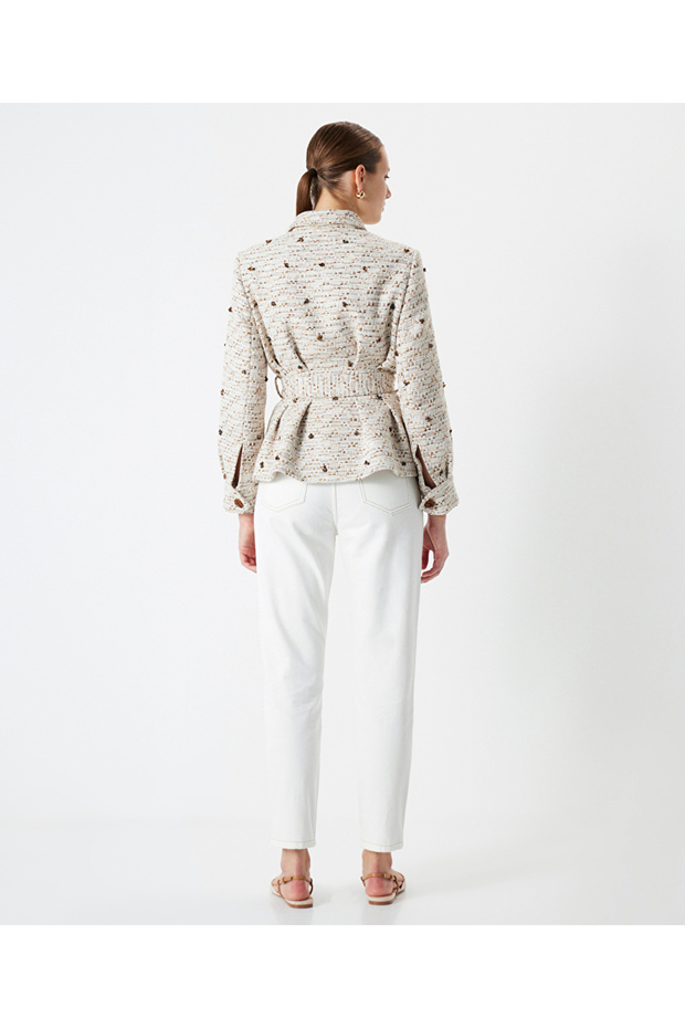 Jacheta din tweed brodata - 6