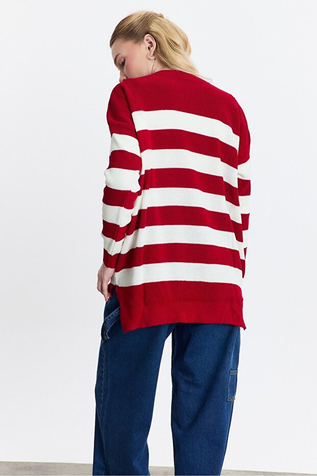 Red Crew Neck Striped Tunic 5380 - 5