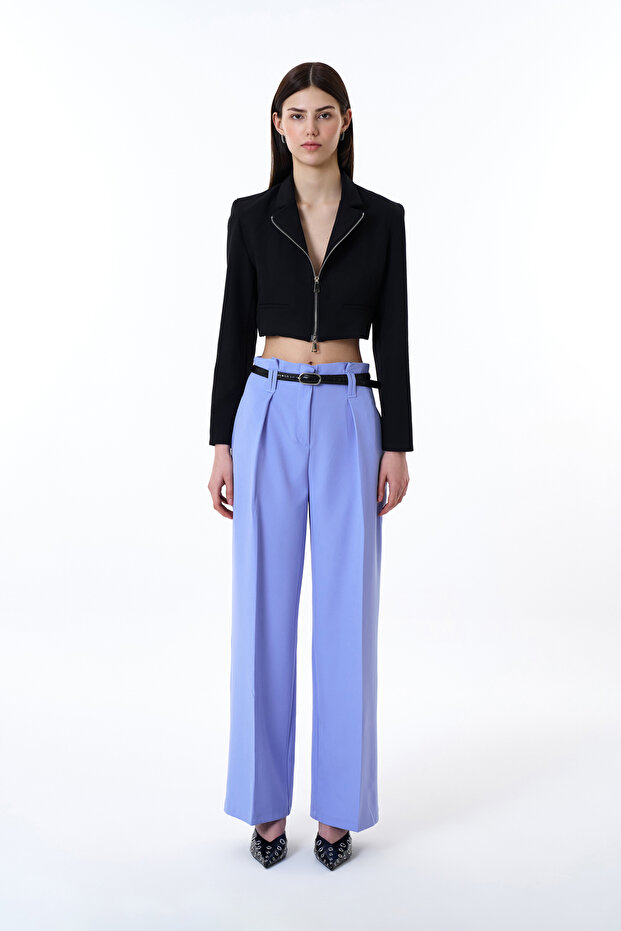 سترة سوداء قصيرة - سحاب أمامي - 4