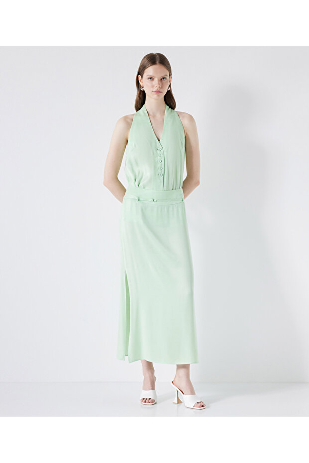 Midirock mit schmalem Gürtel - 1