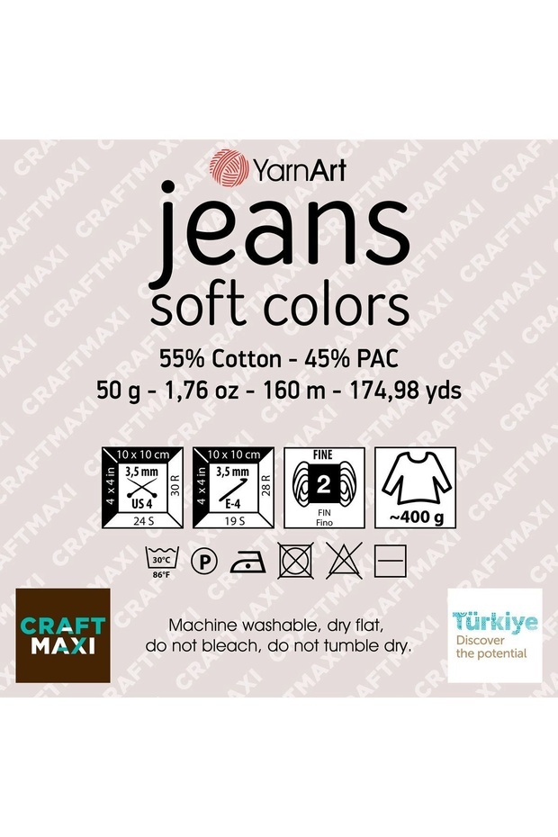 JEANS SOFT COLORS - EBRULI HAND KNITTED STRING EBRULI-6201 - 2