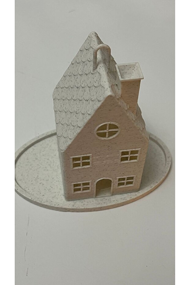 Kış Evi Tealight Mumluk / Tealight Hediyeli