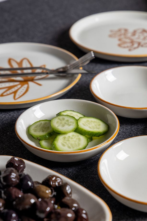 14 Parça 6 Kişilik Handmade Kahve Yaprak Kahvaltı Takımı - Lüx Kahvaltılık Sunum Seti - 2