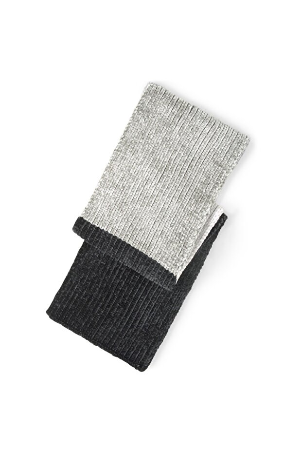 Eșarfă gri unisex Chenille - 4
