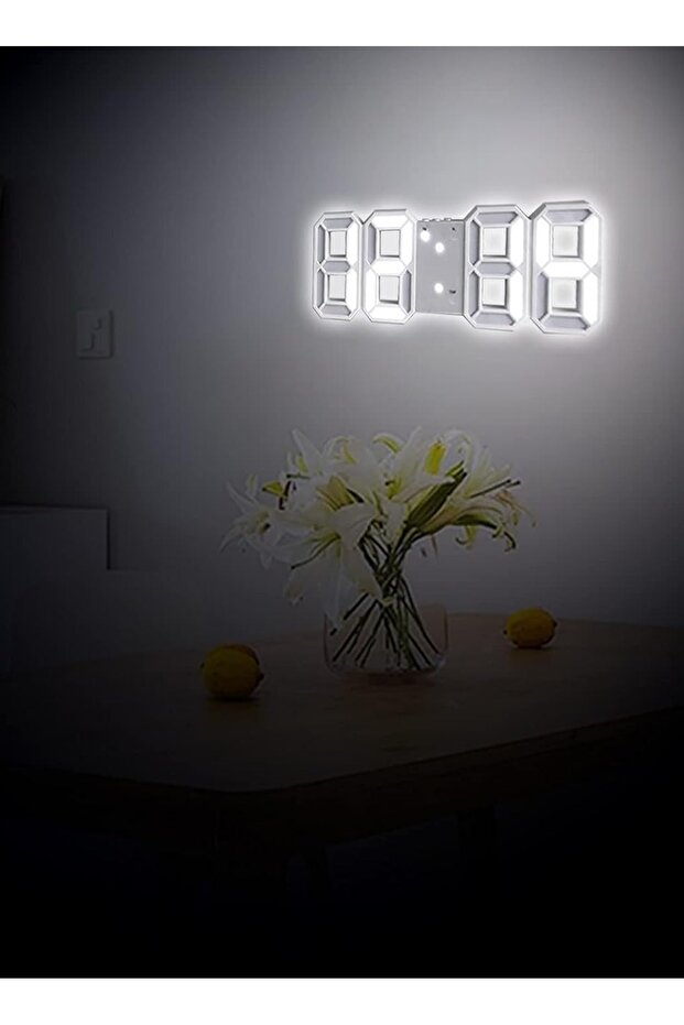 ساعة حائط رقمية متعددة الوظائف مزودة بمنبه وجهاز تحكم عن بعد - 5