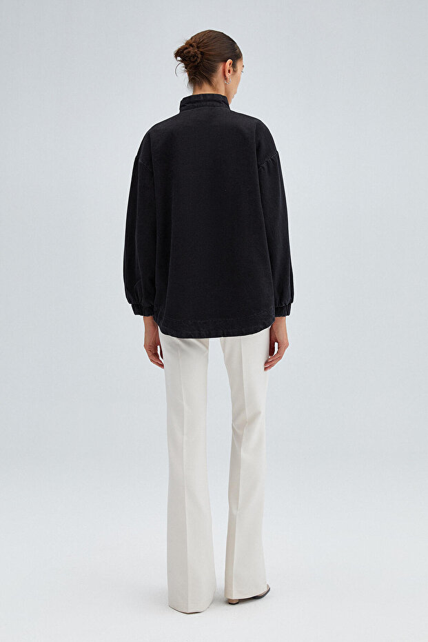 Oversıze Denım Bomber Ceket - 6