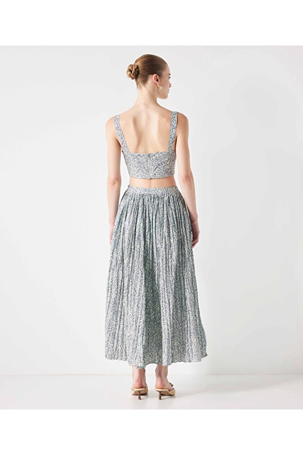 Desenli crop bluz - 7