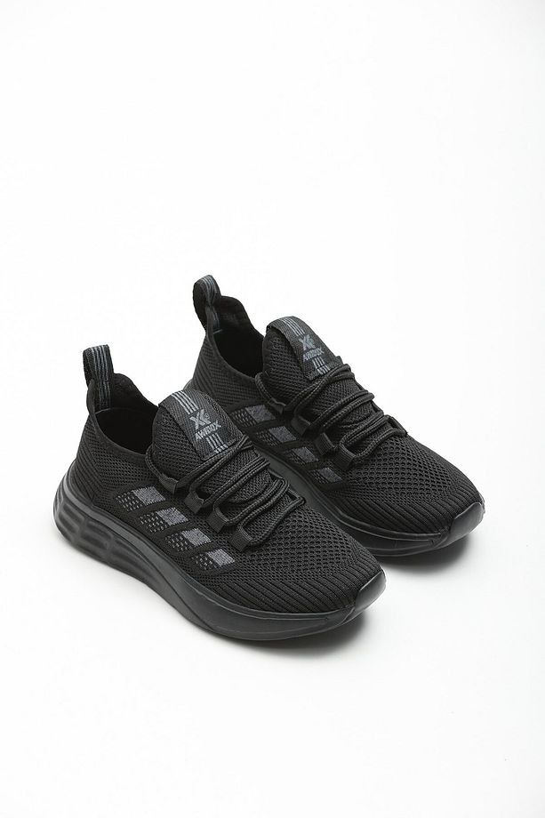 Rahat, Hafif, Ortopedik, Yazlık, Bağcıksız, Fileli Sneaker Siyah Ayakkabı - 2