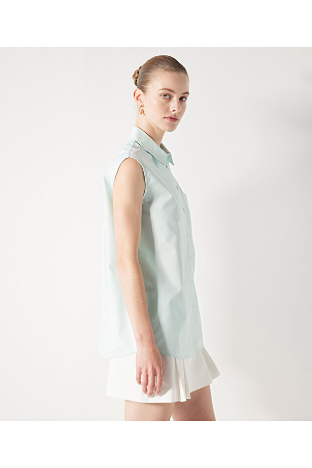 Gestreiftes Hemd mit einer Tasche - 2