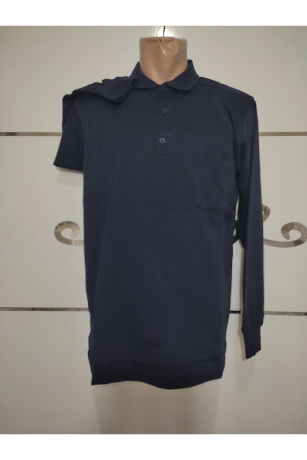 Seasonal Long Sleeve Pocket Polo Collar Shirt Collar Father Combed Tshirt Sweatshirt