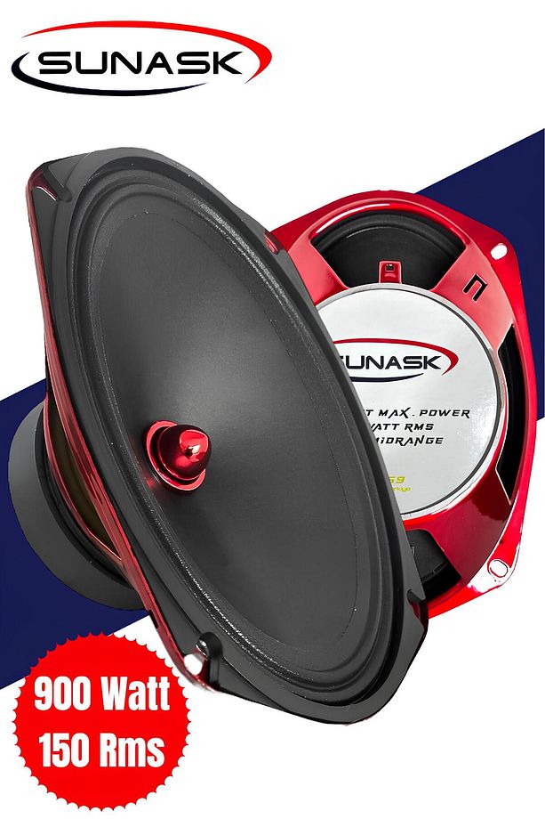 Sn-69 900 Watt 150 Rms Kurşun Göbek Oval Midrange Amfi Uyumludur Kutu Içeriği 2 Adet - 1