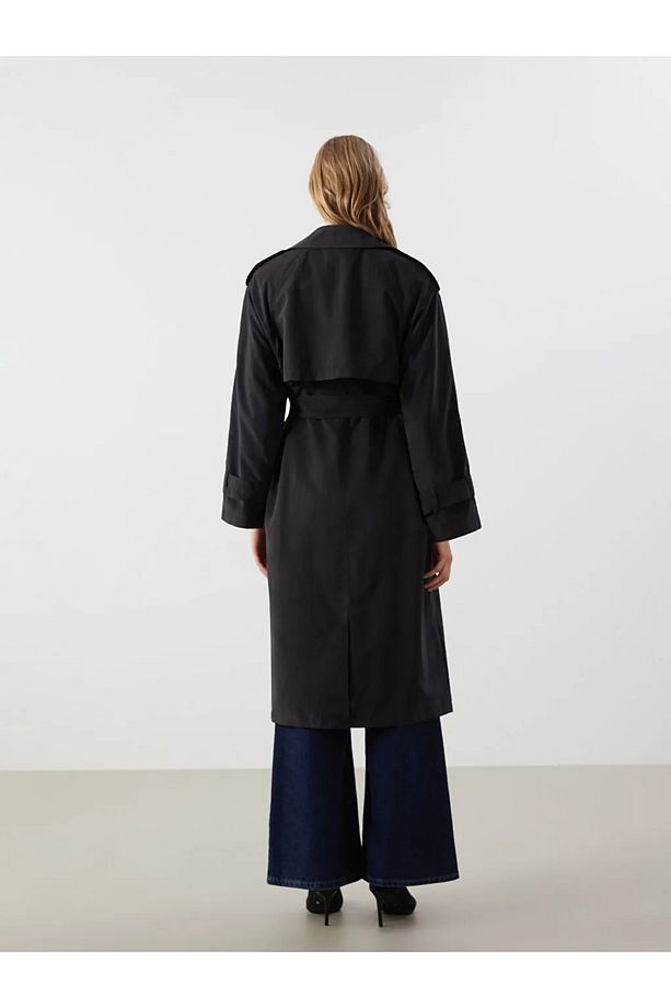 LCW Modest  Ceket Yaka Kadın Trençkot - 5