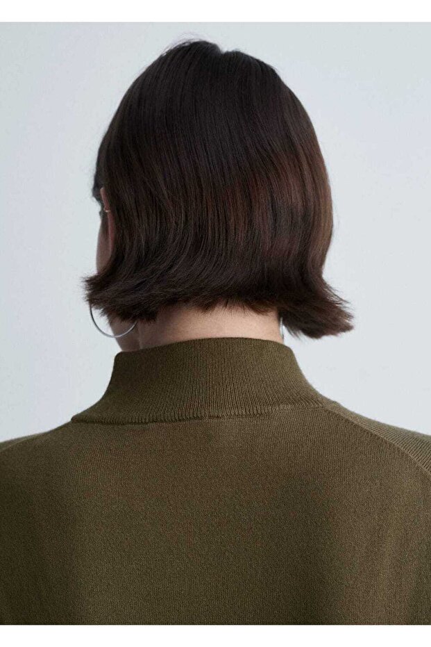 Perkins yakalı triko elbise - 5