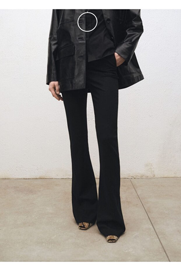 Yırtmaçlı flare pantolon - 1