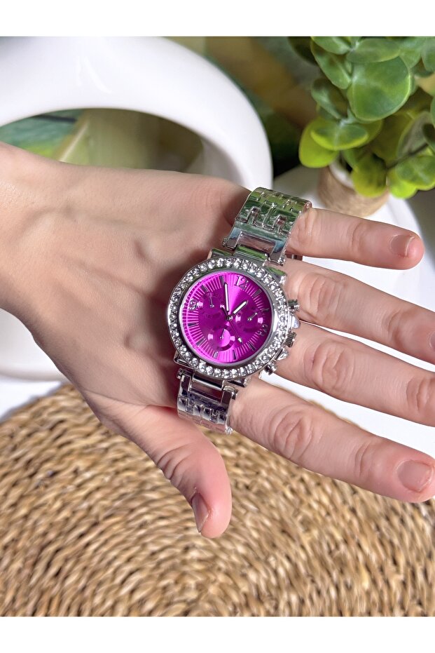 Zircon Stone Detailed Women's Wrist Watch
