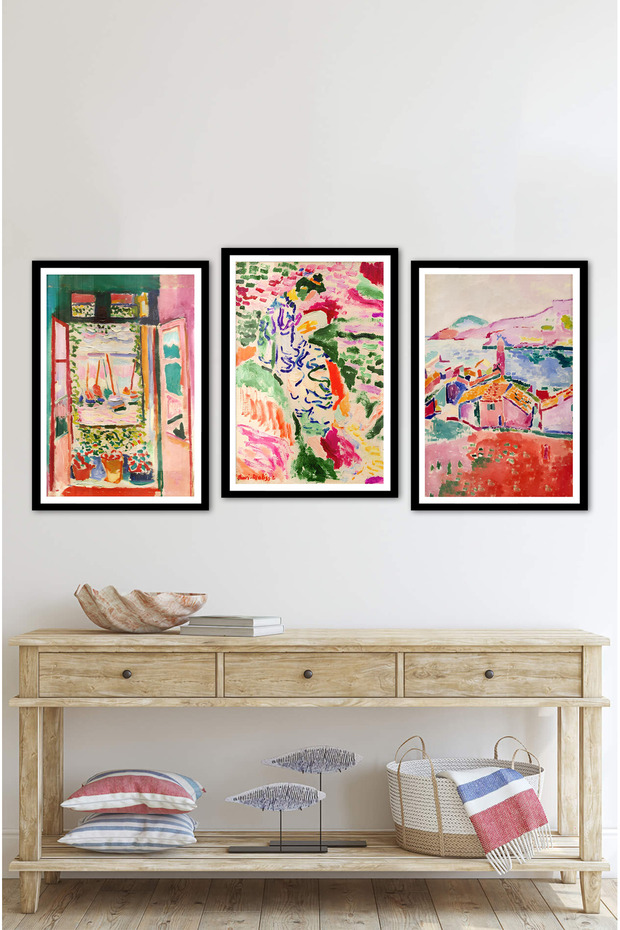 Dekorize Mdf Tablo Seti 3 Parça 3 Mm - Salon Oturma Odası Için Bohem Duvar Dekoru 3050 - 3