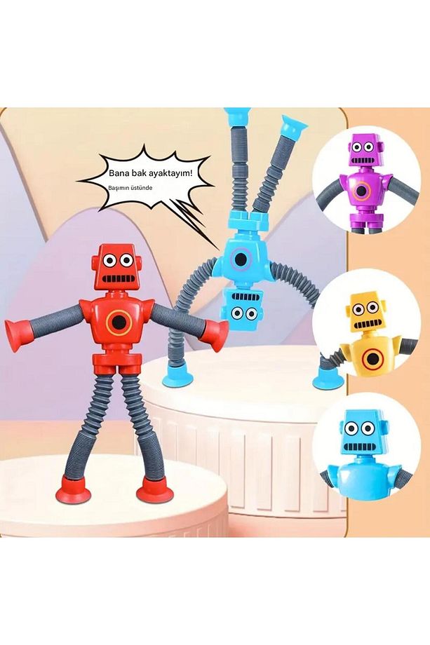Esnek Robot Oyuncak - Bükülebilir, Vakumlu Kollar ve Bacaklar ile Eğlenceli Yaratıcı Figür - 3