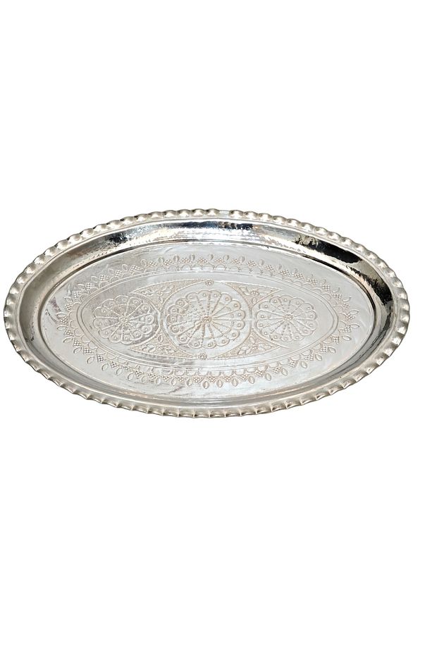 Bakır El Yapımı Oval Tepsi 34 cm - 5