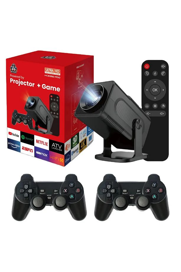 Taşınabilir Sinema Projektörü Ev Sineması Bluetooth Android iOS Akıllı Projeksiyon Gamepad OyunluPro - 3