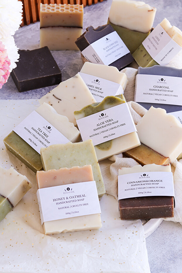 Natural Handmade Soap 8-Piece Soap Set, Cold Process – Moisturizing & Nourishing Skin Care 100 Gr