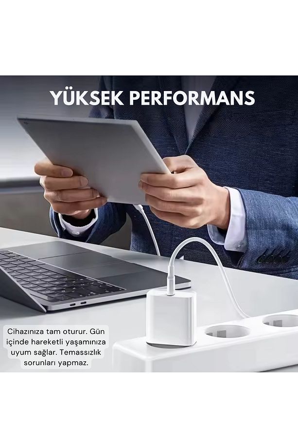 Yeni Nesil 25W Hızlı Şarj Seti Adaptor + Type C Kablosu iPhone 15 16 Samsung Realme Vb. Uyumlu - 4