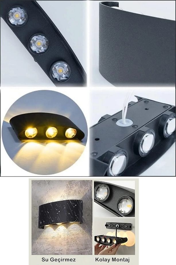Modern Çift Yönlü LED Duvar Lambası Oturma Odası Yatak Odası Lambası Merdiven Koridor Lambası Aplik - 6