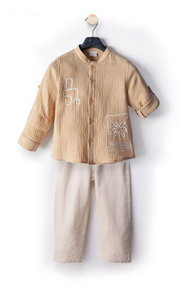 Cotton Linen Suit Set for Baby Boy and Child