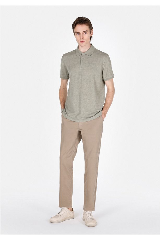 Regular Fit Polo Yaka Düz Erkek Kısa Kol Tişört - 3