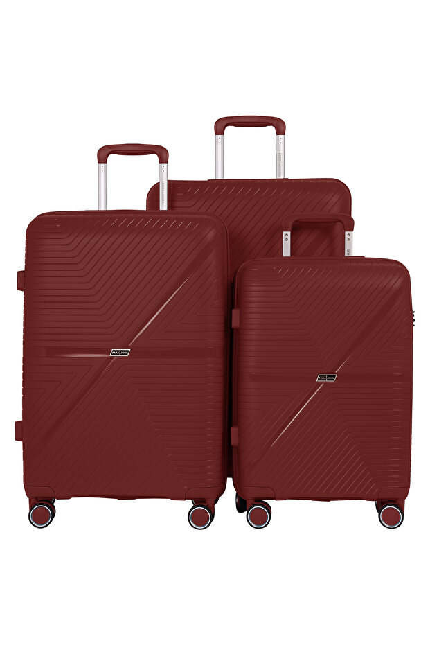New EDGE Series 3PCS Polypropylene Luggage Set-RED