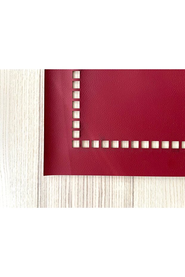 kare desenli runner (bordo) - 4