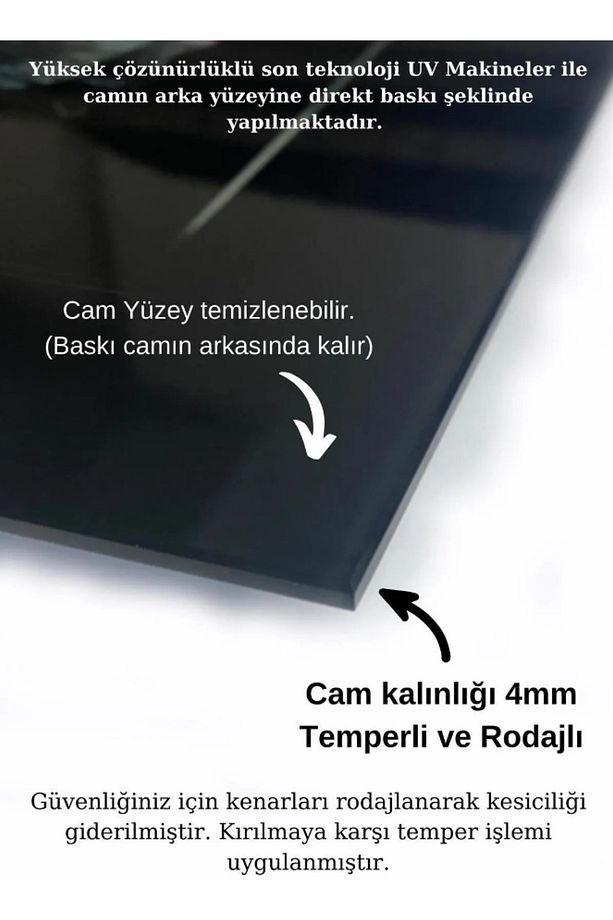 HZ.ALİ PORTESİ KIRILMAZ LÜKS CAM TABLO ULTRA CANLI RENKLER EV, İŞ YERİ, OFİS HEDİYESİ - 5