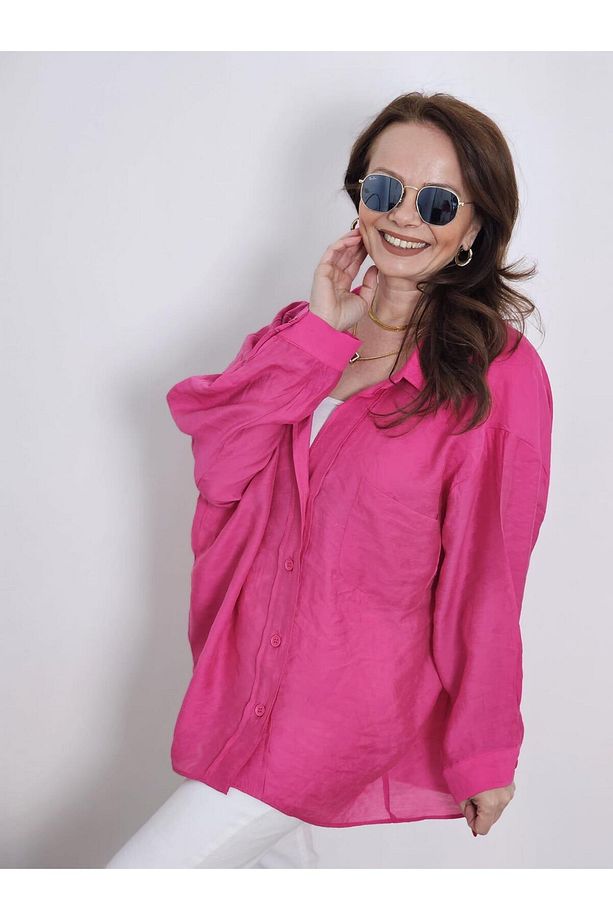 FELİX13260 Fuşya Oversize Gömlek - 3
