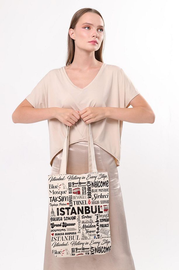 Kanvas Write İstanbul Baskılı Bez Çanta - 4