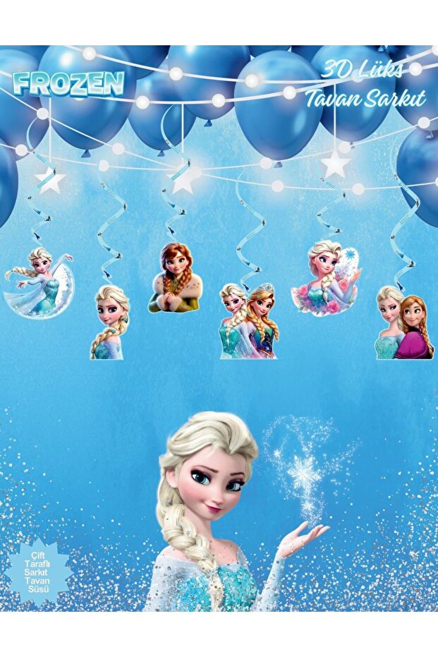 Elsa Temalı 3D Lüks Tavan Sarkıt
