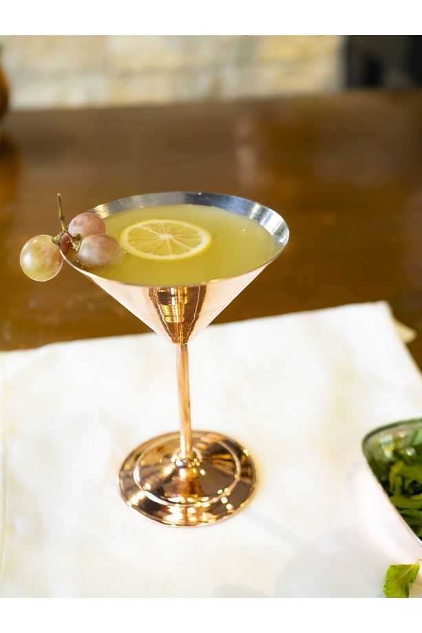 Bakır Kadeh Martini Model Düz Parlak Bakır Renk - 1