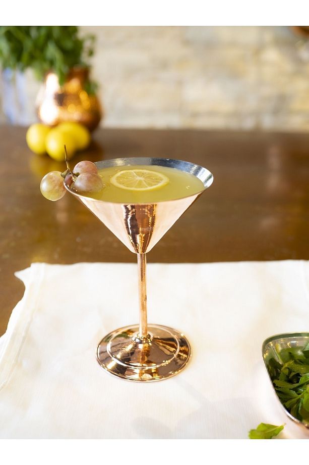 Bakır Kadeh Martini Model Düz Parlak Bakır Renk - 4