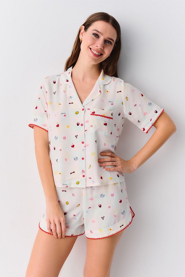 Smile Maskülen Şort Pijama Takımı - 1