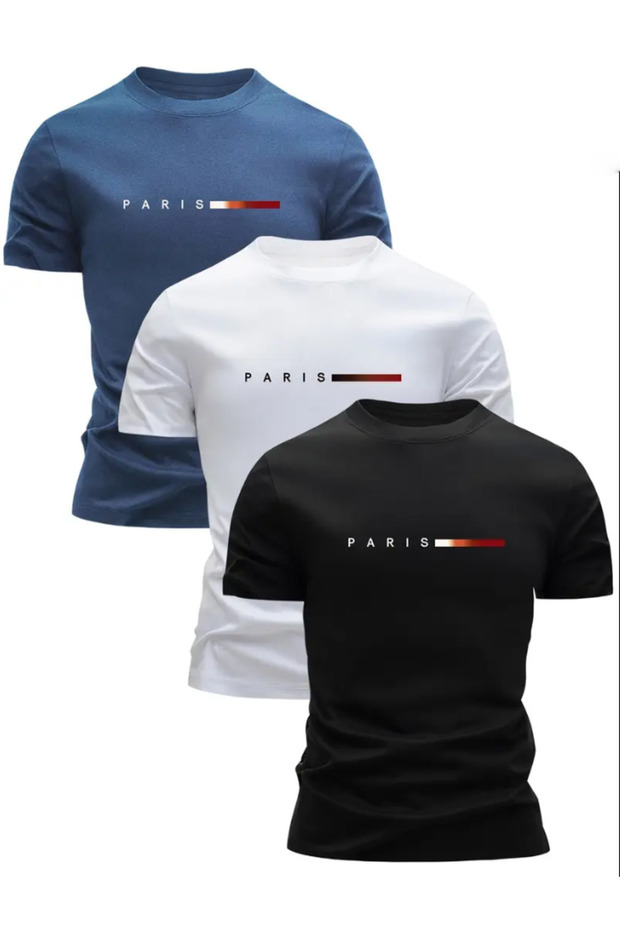 Σετ μπλουζάκι Paris Printed 3 Oversize