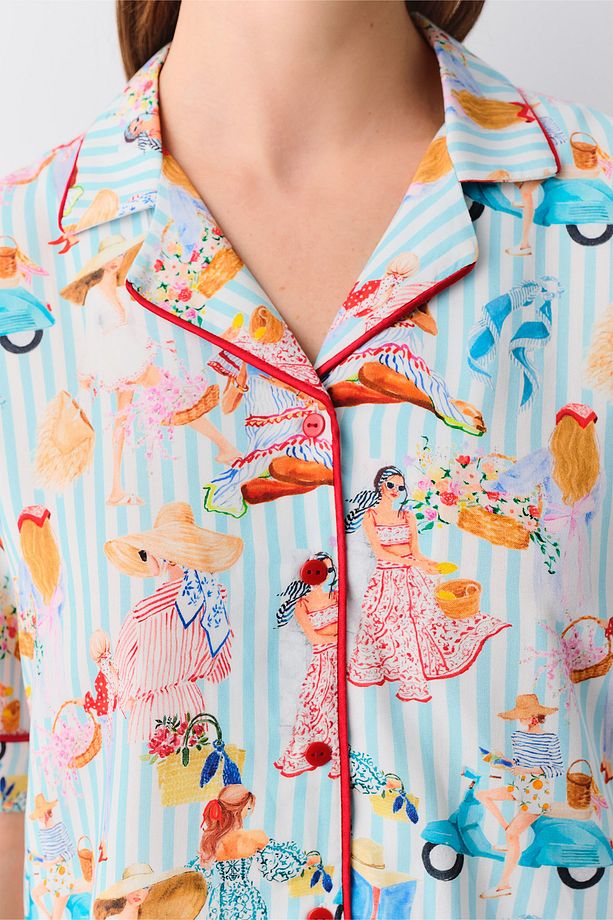 Feminine Maskülen Şort Pijama Takımı - 3