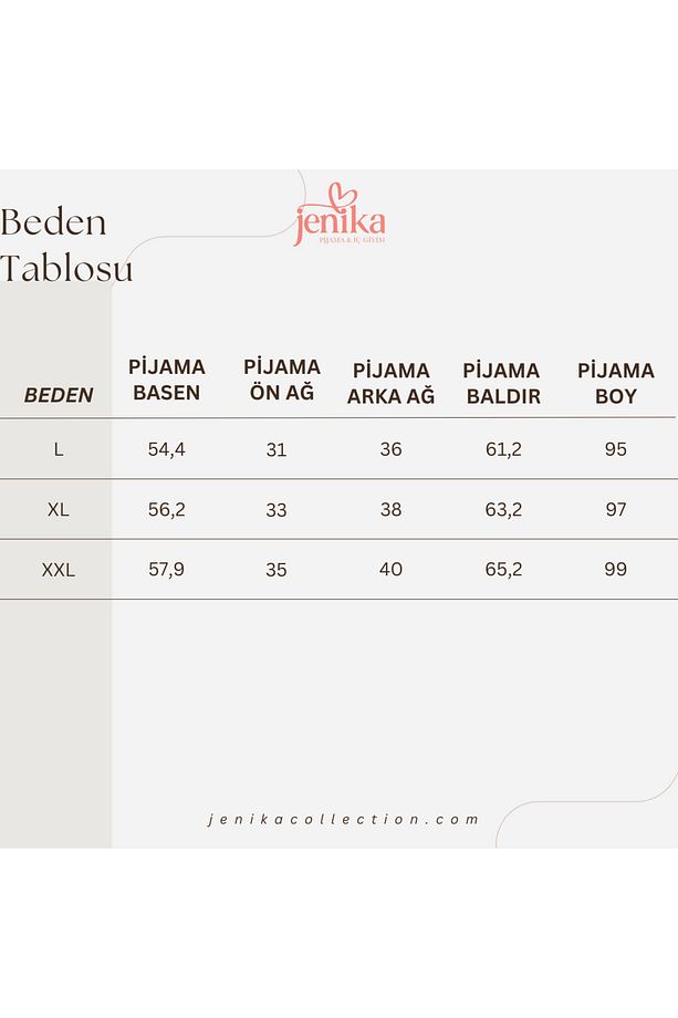 Viskon Uzun Alt 2 Li Set Pijama - 4