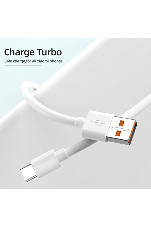 Turbo Şarj kablosu Type-c 67 watt hızlı Turuncu uclu - 2